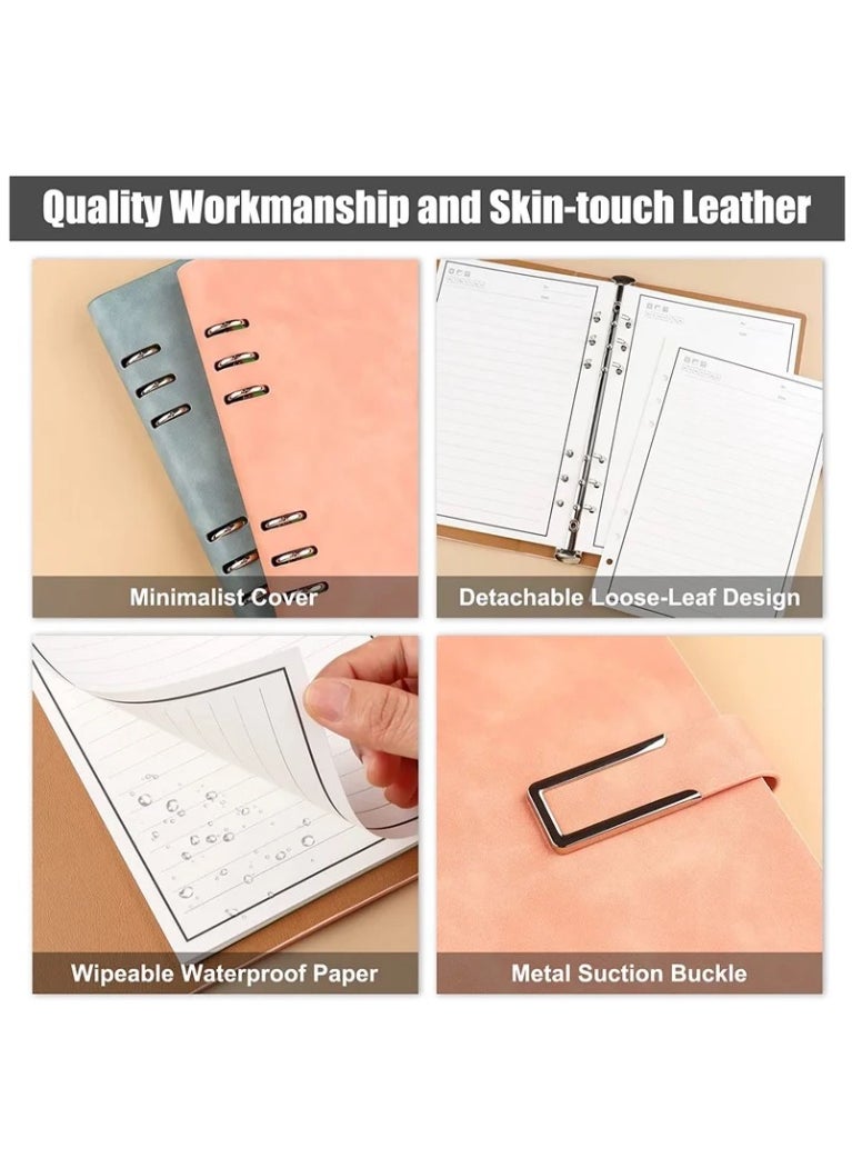 Generic - Reusable Notebooks   Stone Paper Waterproof Spiral Notebooks, A5 Wirebound Ruled Sketch Book Notepad Diary Memo Planner with 1 Pen 9.05''×6.69' - Image 1