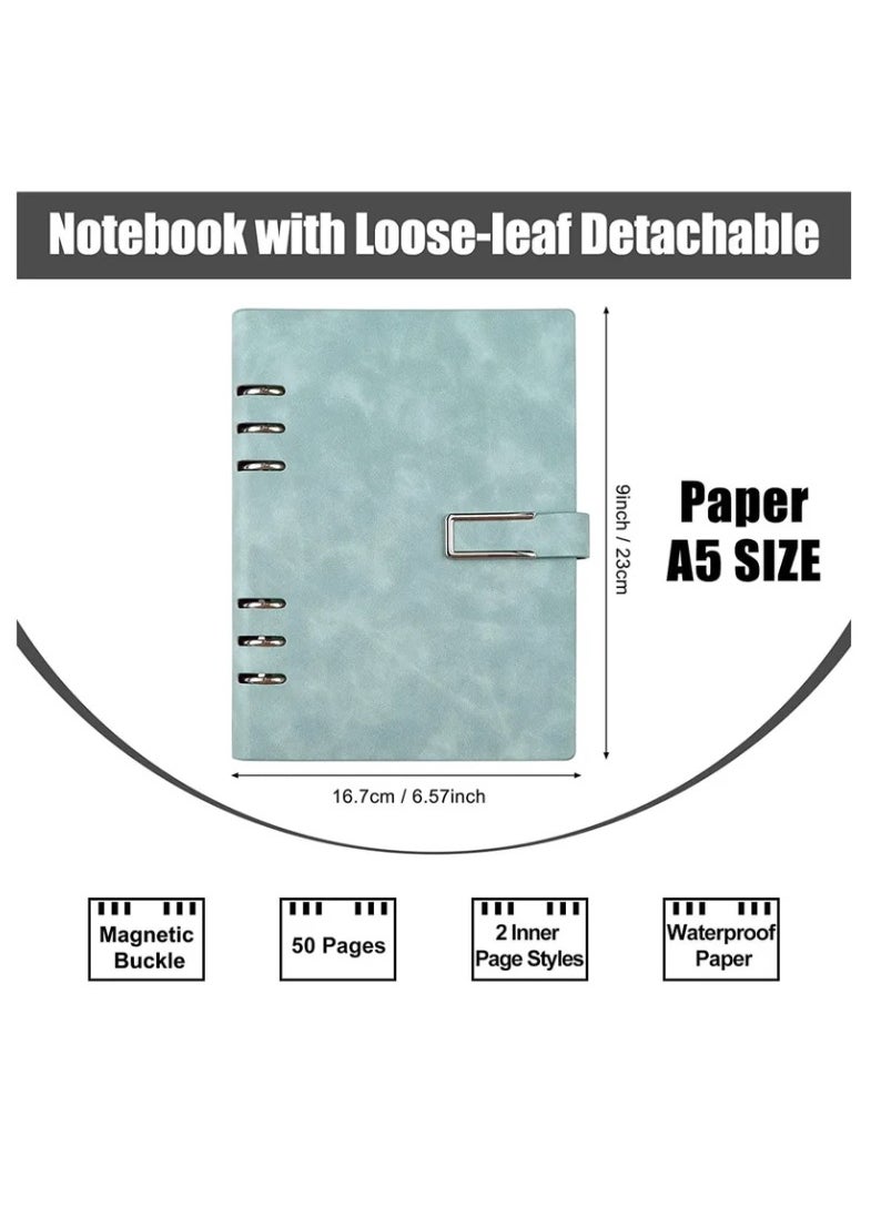 Generic - Reusable Notebooks   Stone Paper Waterproof Spiral Notebooks, A5 Wirebound Ruled Sketch Book Notepad Diary Memo Planner with 1 Pen 9.05''×6.69' - Image 1