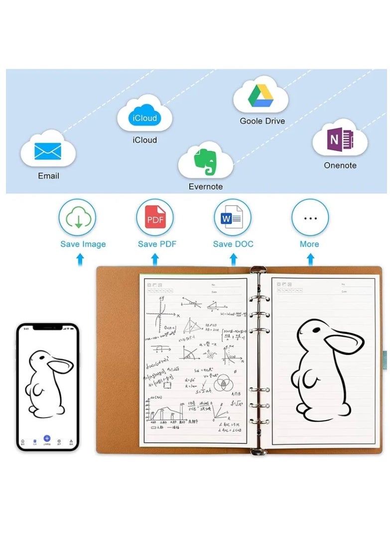 Generic - Reusable Notebooks   Stone Paper Waterproof Spiral Notebooks, A5 Wirebound Ruled Sketch Book Notepad Diary Memo Planner with 1 Pen 9.05''×6.69' - Image 1