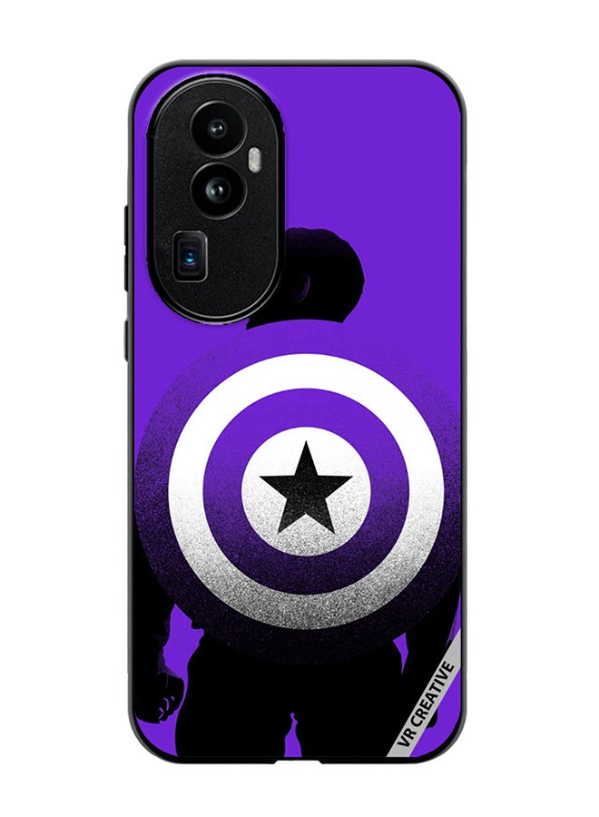 VR CREATIVE Protective Case Cover For Oppo Reno 10 Pro Plus Purple Captain America Design Multicolour - Image 1
