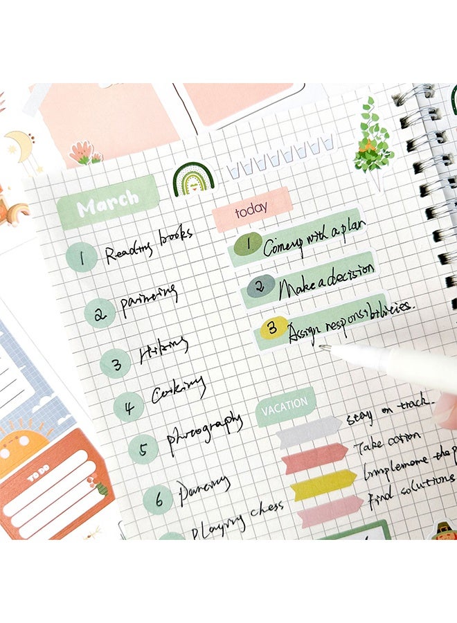 Lemon 1700+ Planner Stickers Book, 24 Sheets Waterproof Repositionable Stickers for Journal, Bullet Planner, Scrapbook & Calendar, Functional Decorative Sticker Set & Gift (Boho Style) - Image 3