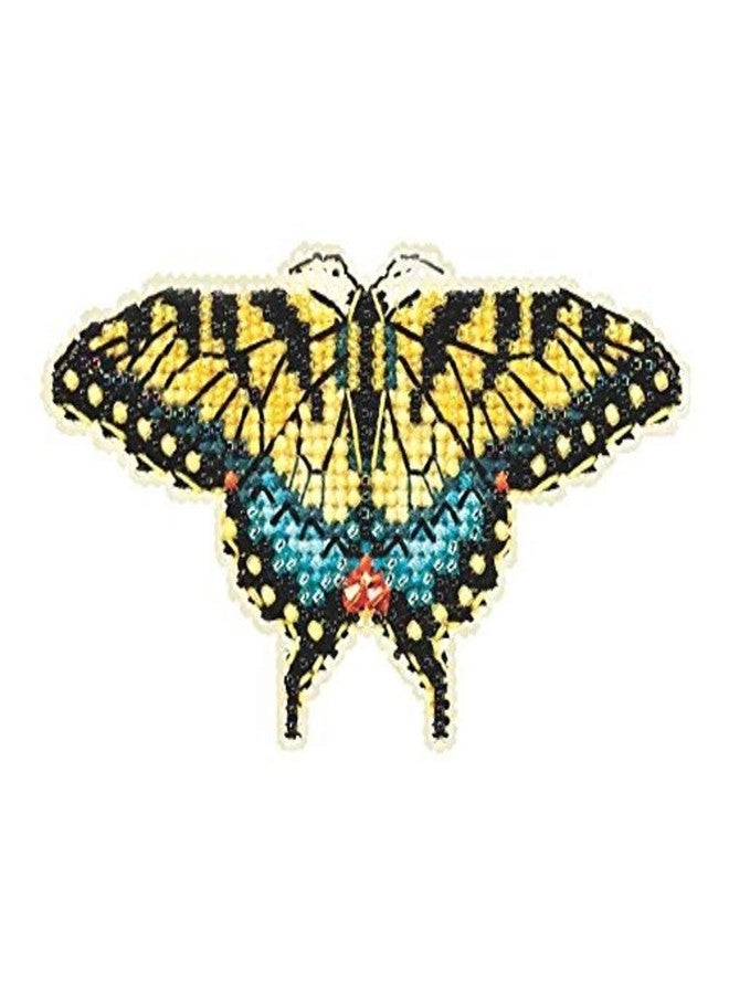 Yellow Swallowtail Butterfly Beaded Counted Cross Stitch Kit Mill Hill 2015 Spring Bouquet MH185104