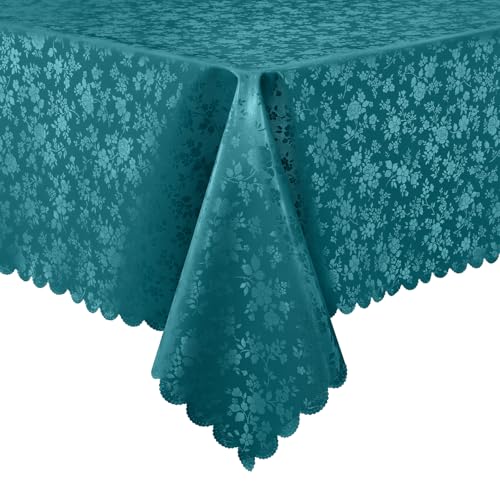 Smiry Rectangle Table Cloth Waterproof Heavy Duty Vinyl Tablecloths Wipeable Washable Table Cover for Kitchen and Dining Room Emerald Green 52 X 70 - Image 1