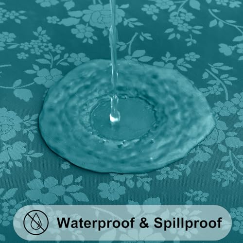Smiry Rectangle Table Cloth Waterproof Heavy Duty Vinyl Tablecloths Wipeable Washable Table Cover for Kitchen and Dining Room Emerald Green 52 X 70 - Image 3