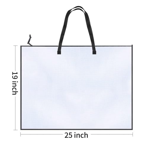 Opret 19x25 inch Art Portfolio Bags, Artwork Storage Case with Handle and Zipper Vinly Mesh Folder Organizers for Bulletin Boards, Scrapbooks, Keepsake and Poster Storage - Image 2