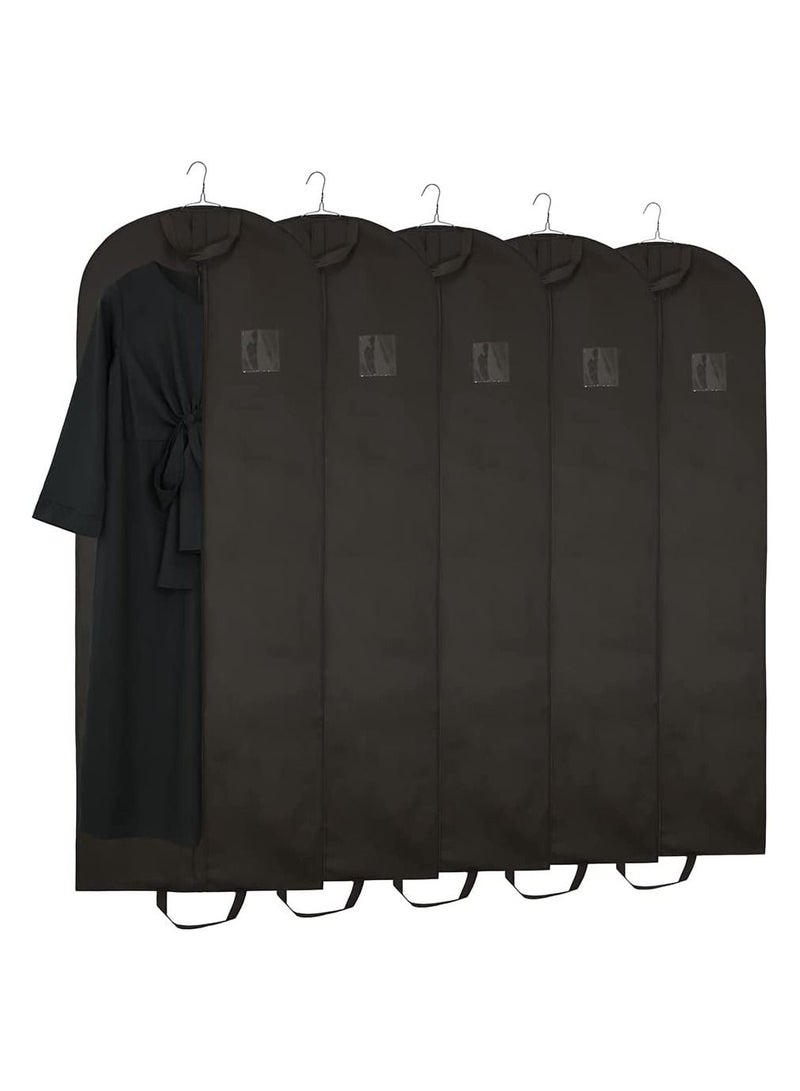 Generic Pack of 10 Hanging Garment Suit Bags 60×100 Garment Bag for Storage Clothes Cover with Clear Window and ID Card Holder for Gown,Windbreaker (BLACK)  - Image 1