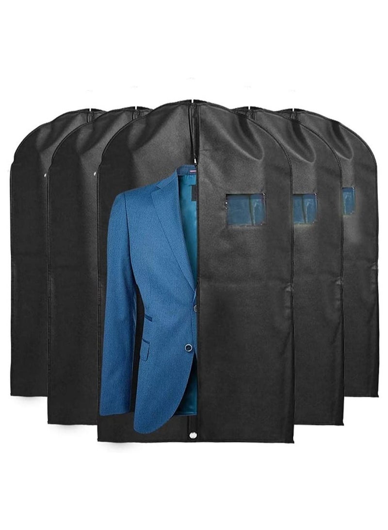 Generic Pack of 10 Hanging Garment Suit Bags 60×100 Garment Bag for Storage Clothes Cover with Clear Window and ID Card Holder for Gown,Windbreaker (BLACK)  - Image 3