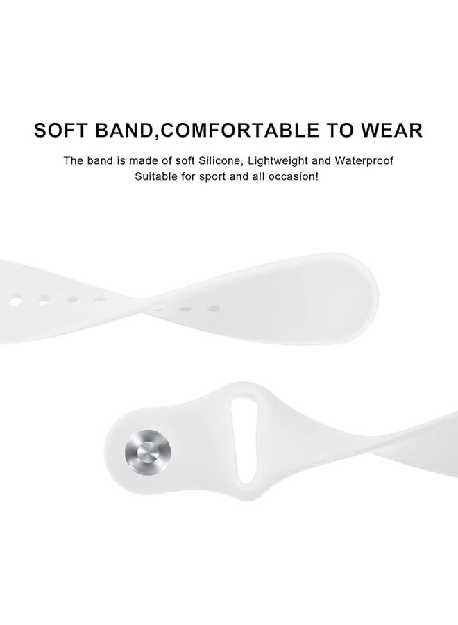 ELTRAZONE White Soft Silicone Sport Band for Samsung Galaxy Watch 6 (40mm/44mm) & Galaxy Watch 6 Classic (43mm/47mm) - 20mm Replacement Strap for Men and Women - Image 3