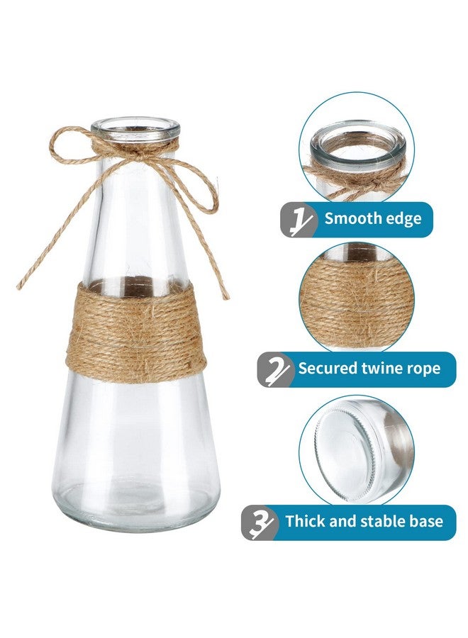MDLUU Glass Bud Vase, Decorative Glass Bottle With Rope Net, Different Shapes For Wedding Centerpiece, Party, Home Decor, Set Of 10 - Image 4