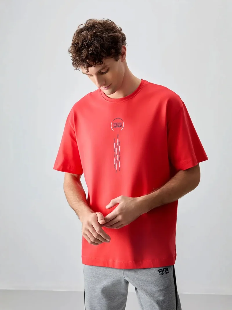 تومي لايف TOMMY Oversized Cotton Text Print Crew Neck T-Shirt