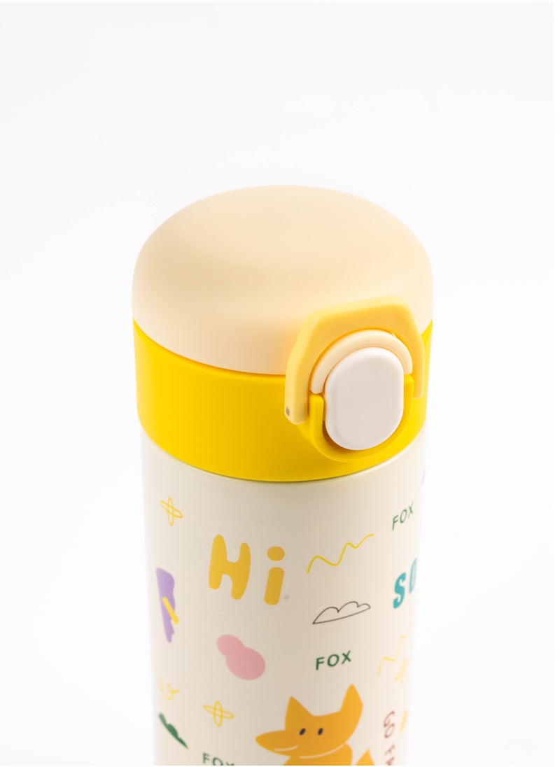 Generic - Insulated Stainless Steel Water Bottle, Leakproof, Soft Handle Grip, Odour Free, 500mL, 3 Years+-Yellow - Image 1
