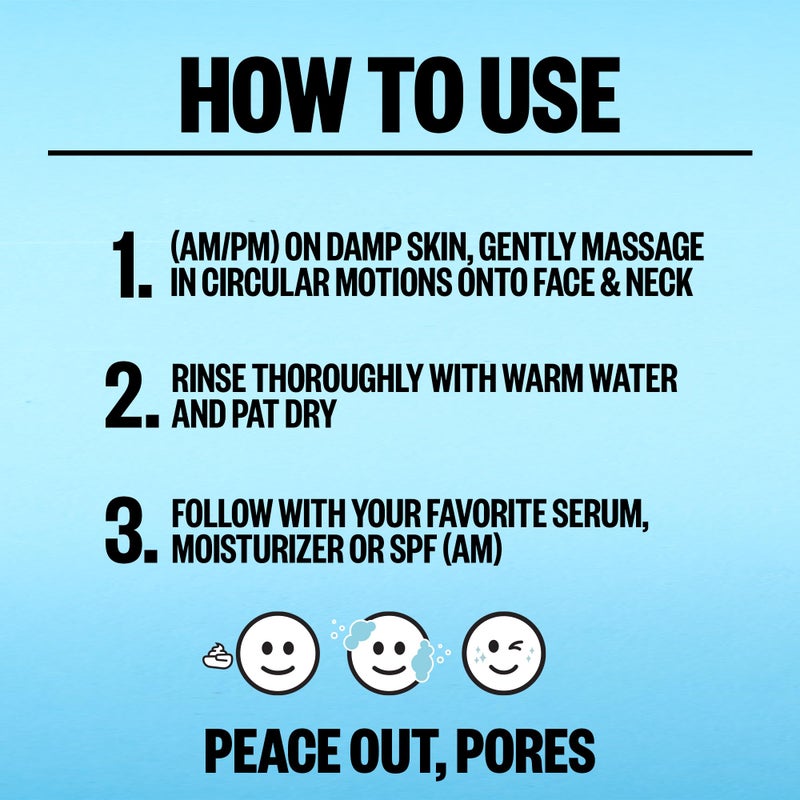 PEACE OUT Skincare Pore Perfecting Cleanser, Daily Exfoliating Face Cleanser with Salicylic Acid & Niacinamide (4 fl oz) - Image 4