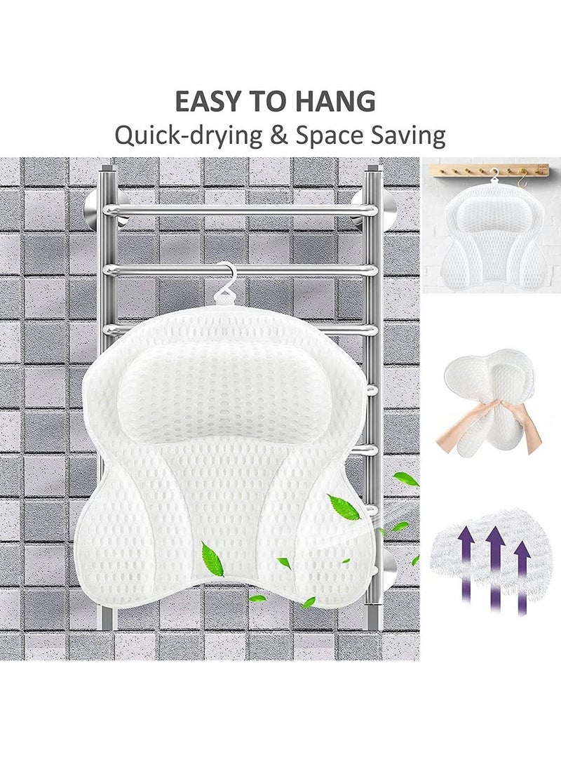 Bath Pillows, 4D SPA Air Mesh Bathtub Pillows for Tub, Shower Head Neck Shoulder 
