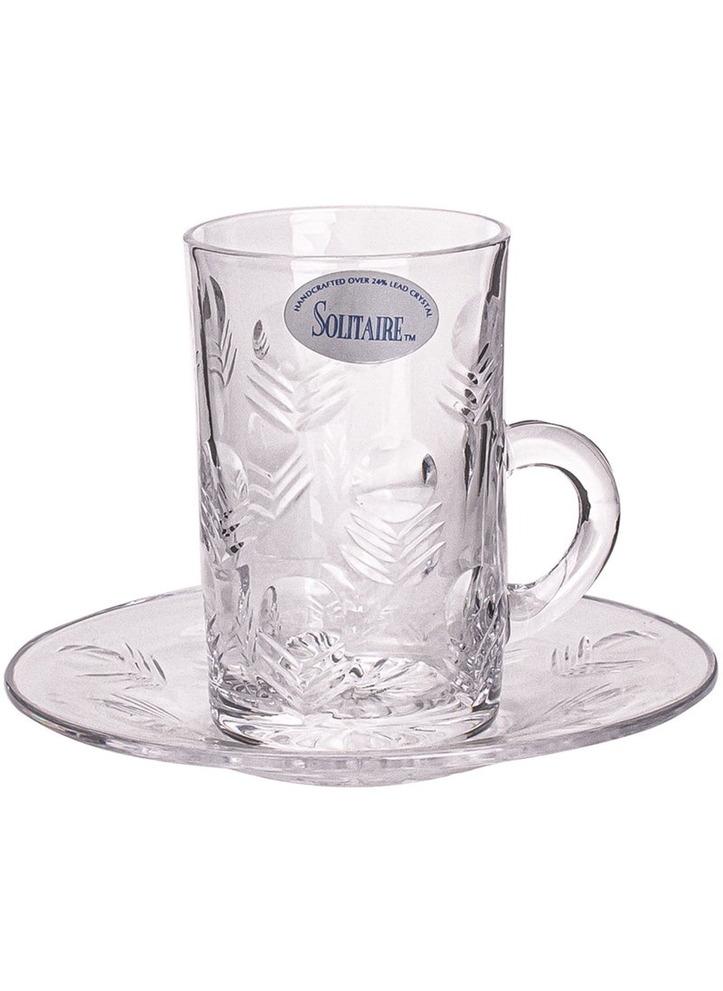 Alsaif home Crystal Tea Cup Set 6 Pieces - Saif Home 