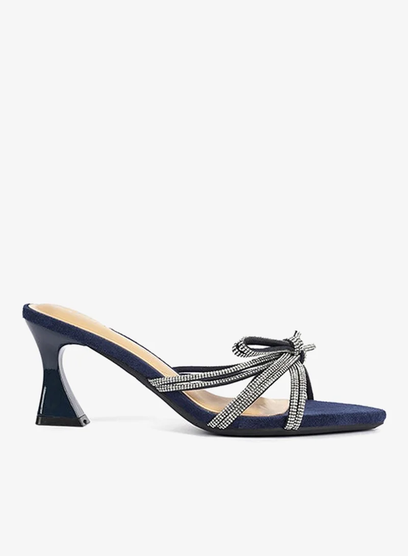 Cuple Womens heeled with mesh embelished mules