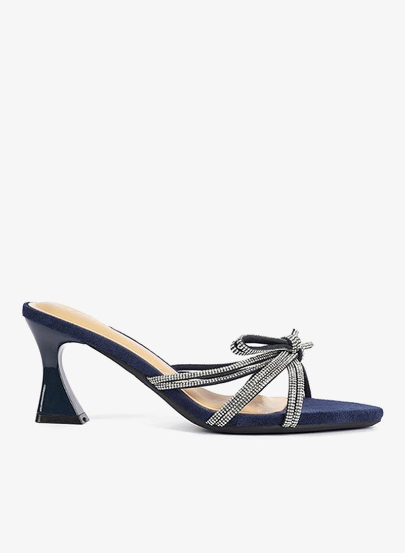 Cuple Womens heeled with mesh embelished mules - Image 1