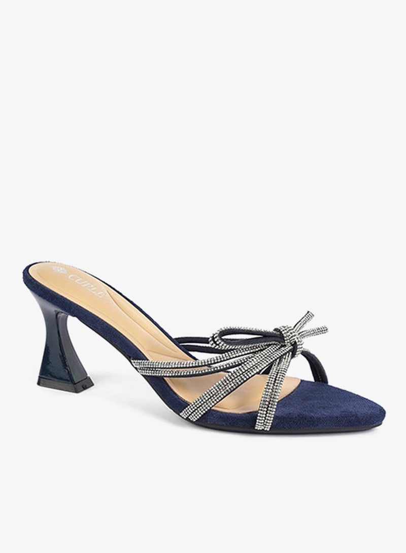 Cuple Womens heeled with mesh embelished mules - Image 2