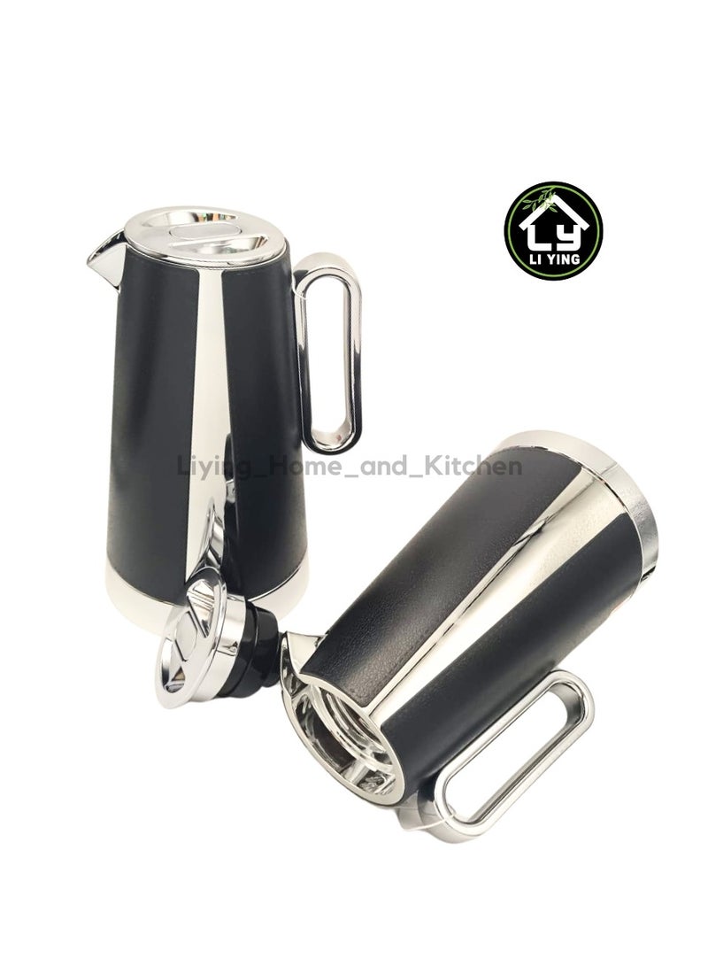 Liying 2Pcs Tea & Coffee Thermal | BPA Free & Glass Wall Insulated | Hot & Cold Drinks for 12 Hours (Black)  - Image 4