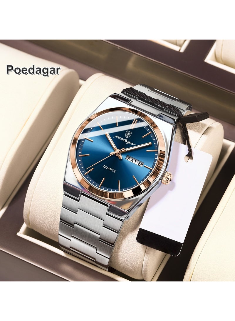 پوداجار ساعة كوارتز رجالية جديدة فائقة الرقة ومقاومة للماء