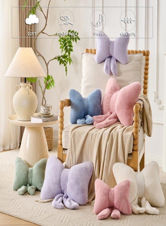 XIAIJIA Bow Pillow Decorative Pillows Aesthetic Home Decor Soft Seat Cushions Cute Throw Pillow for Couch Bow Room Decor Pink 12 * 9inch - Image 2