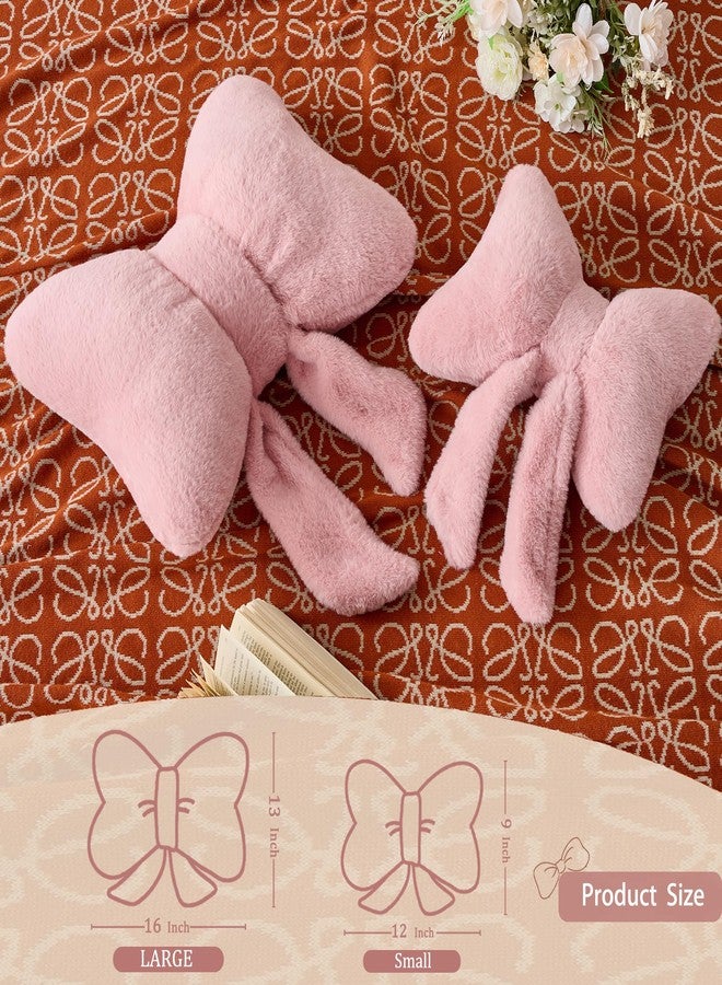 XIAIJIA Bow Pillow Decorative Pillows Aesthetic Home Decor Soft Seat Cushions Cute Throw Pillow for Couch Bow Room Decor Pink 12 * 9inch - Image 3