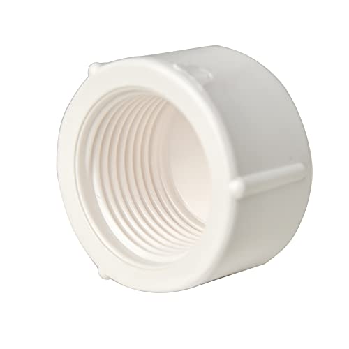 FangKingNo 10pcs 0.5Inch PVC Pipe Fittings End Female Thread Cap Plug Adapter Coupling Pipe Fittings BSPT Thread White 10 Pack (1/2", 10) - Image 5