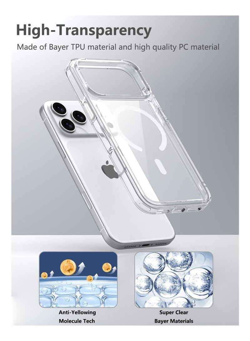S-TOP Magnetic Clear Case for iPhone 17 Pro, Compatible with MagSafe, Anti-Yellowing, Shockproof, and Scratch-Resistant Protective Cover - Image 2