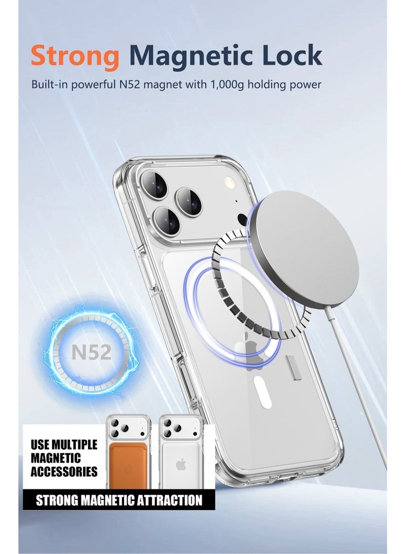 S-TOP Magnetic Clear Case for iPhone 17 Pro, Compatible with MagSafe, Anti-Yellowing, Shockproof, and Scratch-Resistant Protective Cover - Image 4