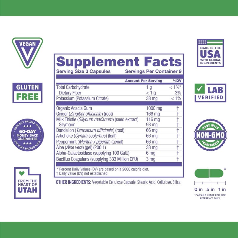 Zhou 3 Day Renew  Probiotics for Digestive Health Probiotics for Men and Women Gut Health  Natural Reset Support Supplement with Ginger and Aloe  27 Veg Caps - Image 2