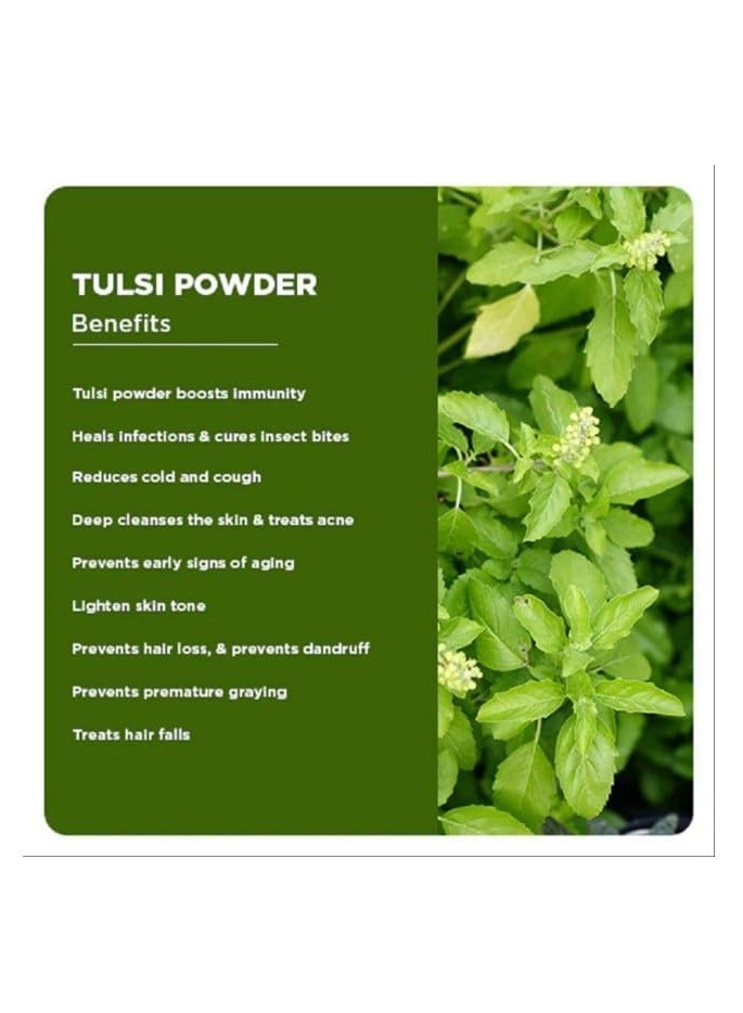 مملكة الإكسسوارات مسحوق تولسي (250 جم) - طبيعي نقي 100٪ | مناسب للشعر والبشرة | يغذي الشعر ويقلل من تساقط الشعر ويحفز النمو | يهدئ فروة الرأس ويحسن ملمس البشرة ويتحكم في الزيت - Image 5