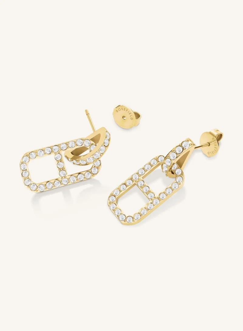 Rosefield  Crystal Octagon Drop Earrings, Gold Plated for Women | Best Price UAE