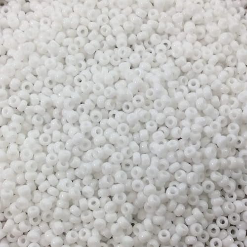 Miyuki White Opaque Miyuki Japanese round rocailles glass seed beads 11/0 Approximately 24 gram 5 inch tube - Image 1