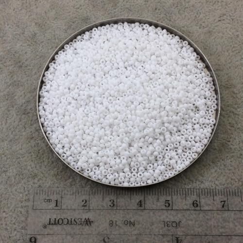Miyuki White Opaque Miyuki Japanese round rocailles glass seed beads 11/0 Approximately 24 gram 5 inch tube - Image 2