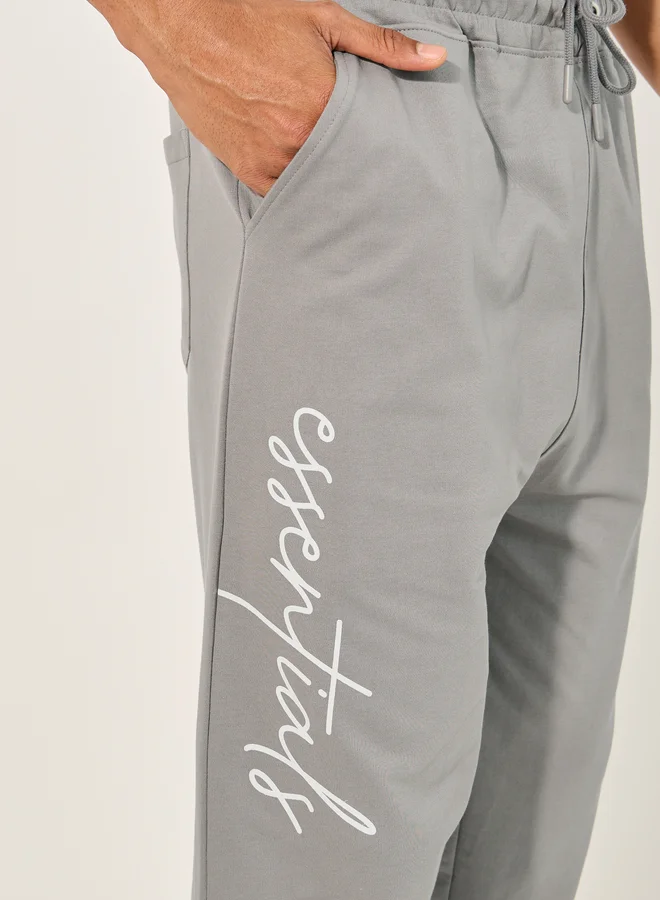 Styli Styli Slogan Print Oversized Jogger with Slip Pocket
