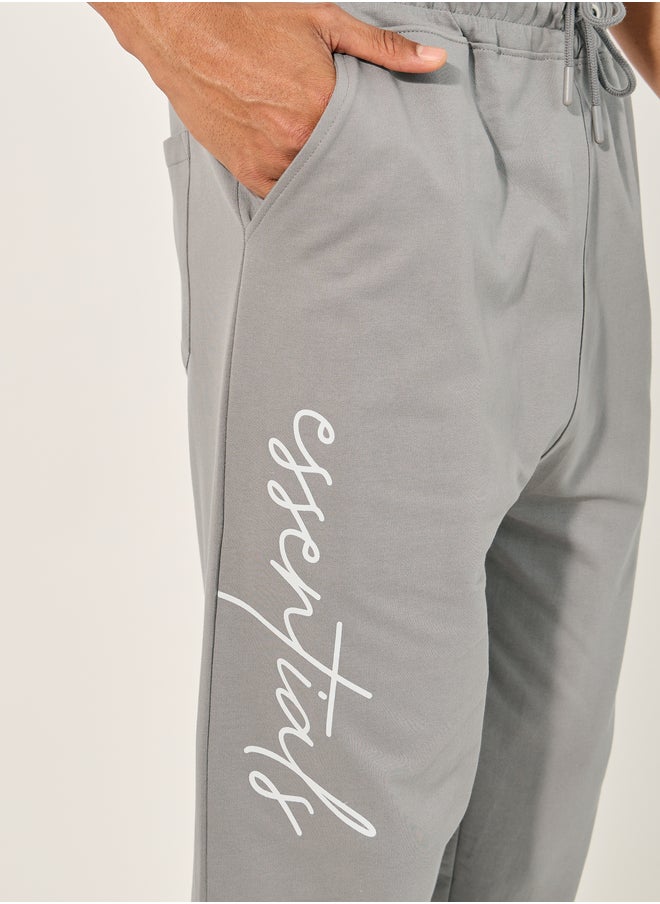 Styli Styli Slogan Print Oversized Jogger with Slip Pocket  - Image 3