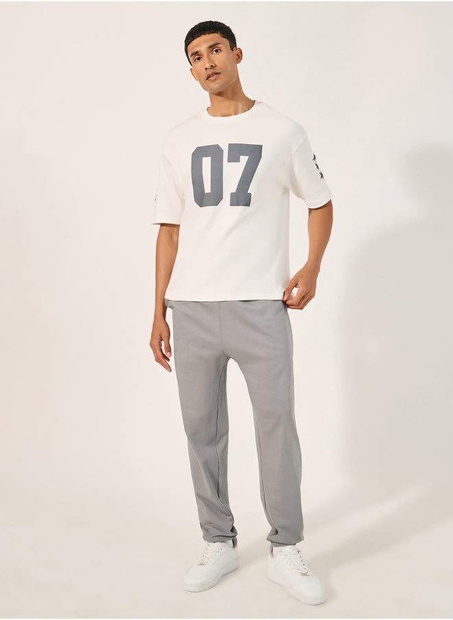 Styli Styli Slogan Print Oversized Jogger with Slip Pocket  - Image 2