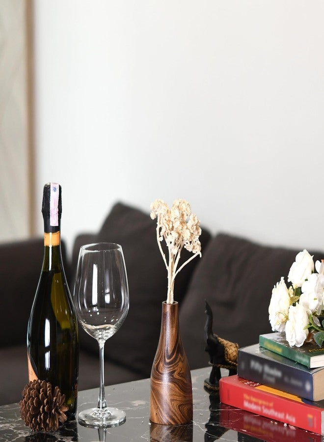 Aeravida 6-inch Artistic Grain Pattern Natural Mango Tree Wood Flower Vase | Mango Tree Wood Flower Vase | Handmade Home Office Table Vase| Flower Vases Decorative for Living Room (1PCS) - Image 3