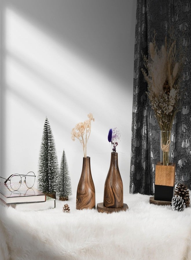 Aeravida 6-inch Artistic Grain Pattern Natural Mango Tree Wood Flower Vase | Mango Tree Wood Flower Vase | Handmade Home Office Table Vase| Flower Vases Decorative for Living Room (1PCS) - Image 2