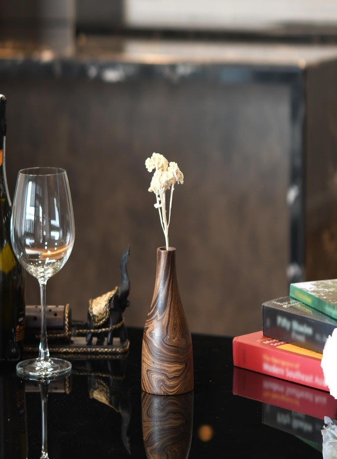 Aeravida 6-inch Artistic Grain Pattern Natural Mango Tree Wood Flower Vase | Mango Tree Wood Flower Vase | Handmade Home Office Table Vase| Flower Vases Decorative for Living Room (1PCS) - Image 4