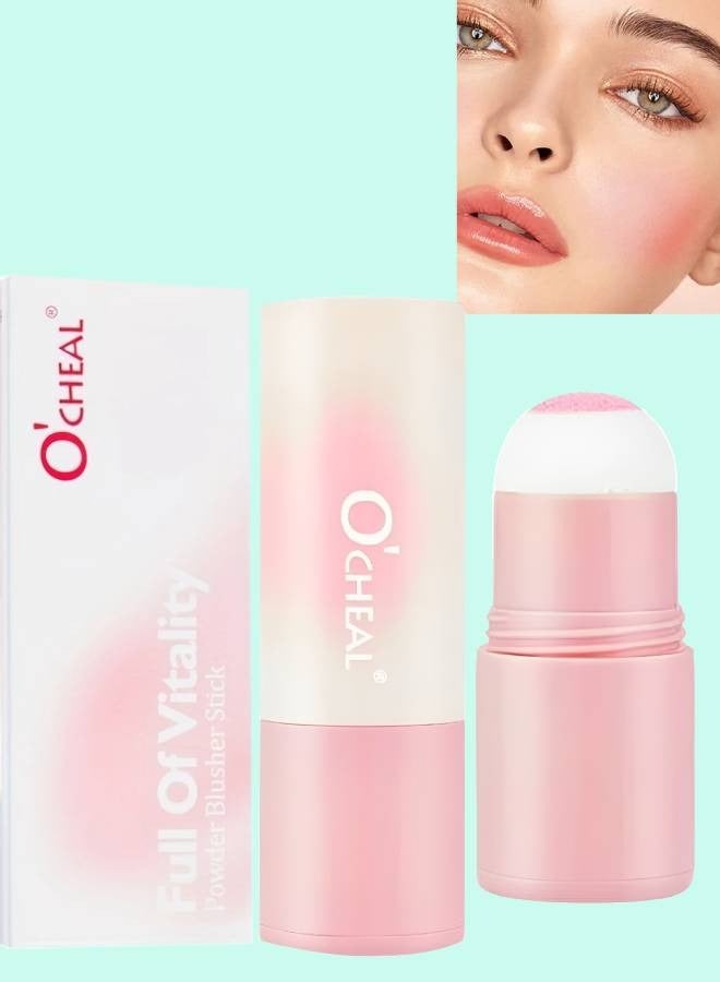 OCHEAL Vitality Air Cushion Blush Stick Sponge Head Face Rouge Contouring Pen Waterproof Natural Look Blush Stick Waterproof Natural Look Blush Stick Soft Face Brightening Contour Shadow Blush Powder 02 - Image 1
