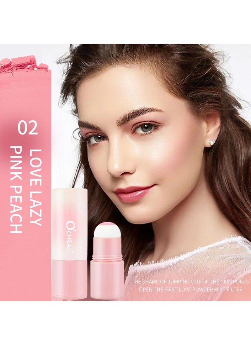 OCHEAL Vitality Air Cushion Blush Stick Sponge Head Face Rouge Contouring Pen Waterproof Natural Look Blush Stick Waterproof Natural Look Blush Stick Soft Face Brightening Contour Shadow Blush Powder 02 - Image 2