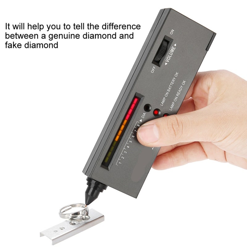 Portable Diamond Tester: Compact Design LED Audio Indication - PU Case Testing Platform Jewelry Gem Tester for Beginners Jewelry Identification - Image 2