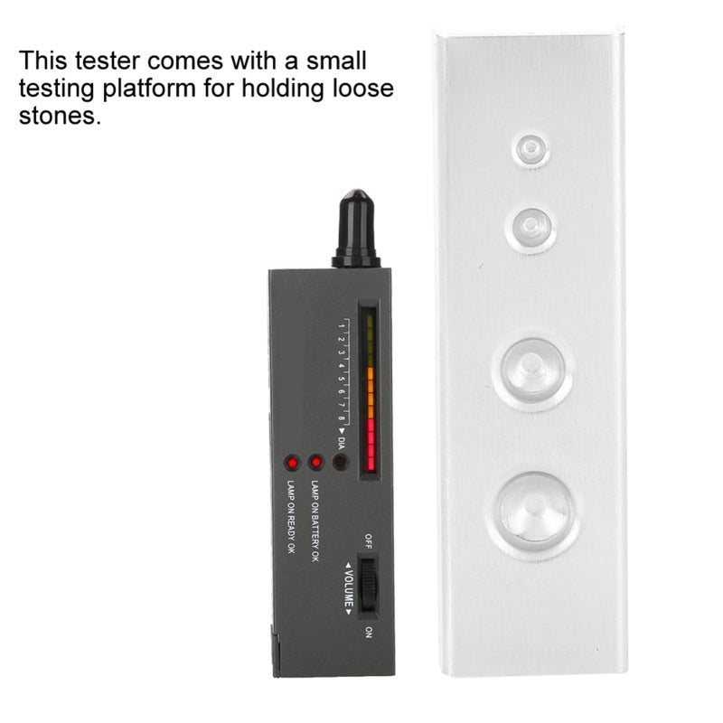 Portable Diamond Tester: Compact Design LED Audio Indication - PU Case Testing Platform Jewelry Gem Tester for Beginners Jewelry Identification - Image 3