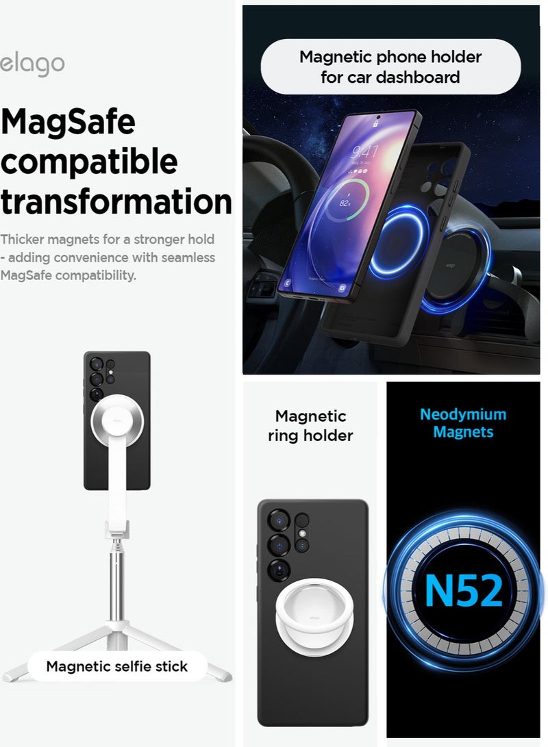 Elago Magnetic Liquid Silicone for Samsung Galaxy S25 Ultra Case Cover Compatible with MagSafe Shockproof - Black - Image 3