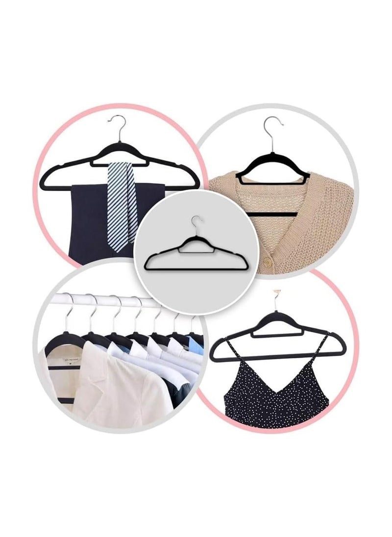 D'HOME D'Home Non-Slip Velvet Suit Hangers – Ultra-Thin, Space-Saving Hangers with 360° Swivel Hook – Strong & Durable Clothes Hangers for Coats, Jackets, Pants, Kandora, Abaya, Kaftan – Black (Pack of 30)  - Image 5