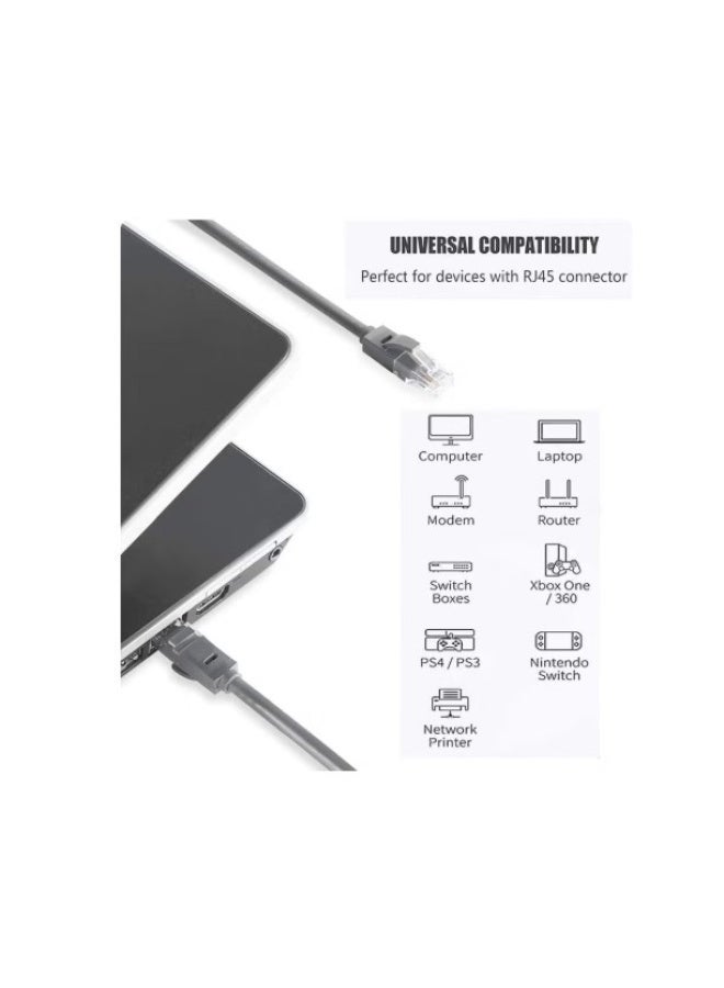 NTECH 30M LAN Cat 6 Ethernet Cable Network Cable Internet Cable RJ45 LAN Wire High Speed, Patch Cable Computer Cord (Compatible With Computer/Laptop/Servers/Gaming Consoles) Grey - Image 3