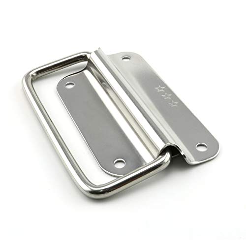 Lind Kitchen 2pcs 4 Inch Pull Ring Handle 304 Stainless Steel Foldable Boat Hatch Latch Cabinet Lifting Ring Pull Handle - Image 2