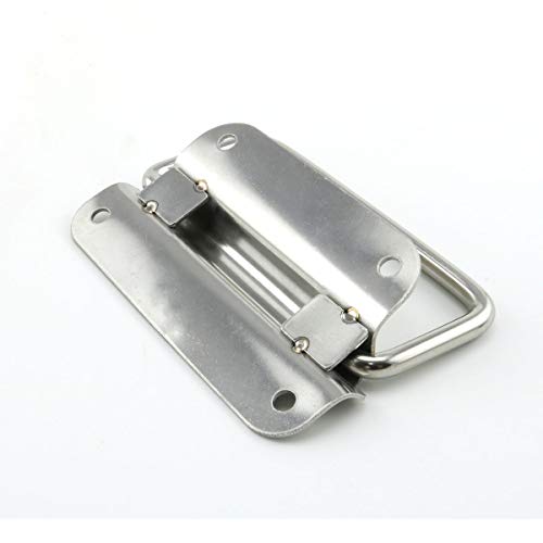 Lind Kitchen 2pcs 4 Inch Pull Ring Handle 304 Stainless Steel Foldable Boat Hatch Latch Cabinet Lifting Ring Pull Handle - Image 3