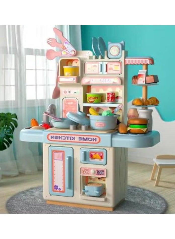 Generic Amazing Kids Kitchen Playset with Accessories, Water Toys with Water Outlet, Cooking Stove and Small Light, Mini Kitchen Toy Gift (36T-1) Color (Milky)