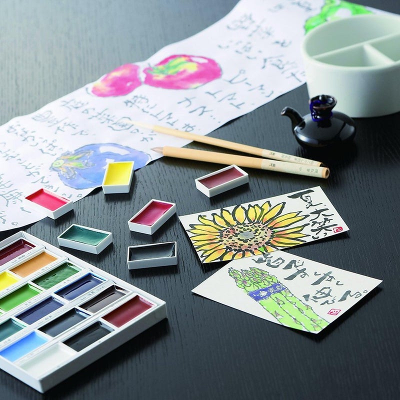 Kuretake Gansai Tambi Traditional Japanese Watercolour Set of 12 - Image 5